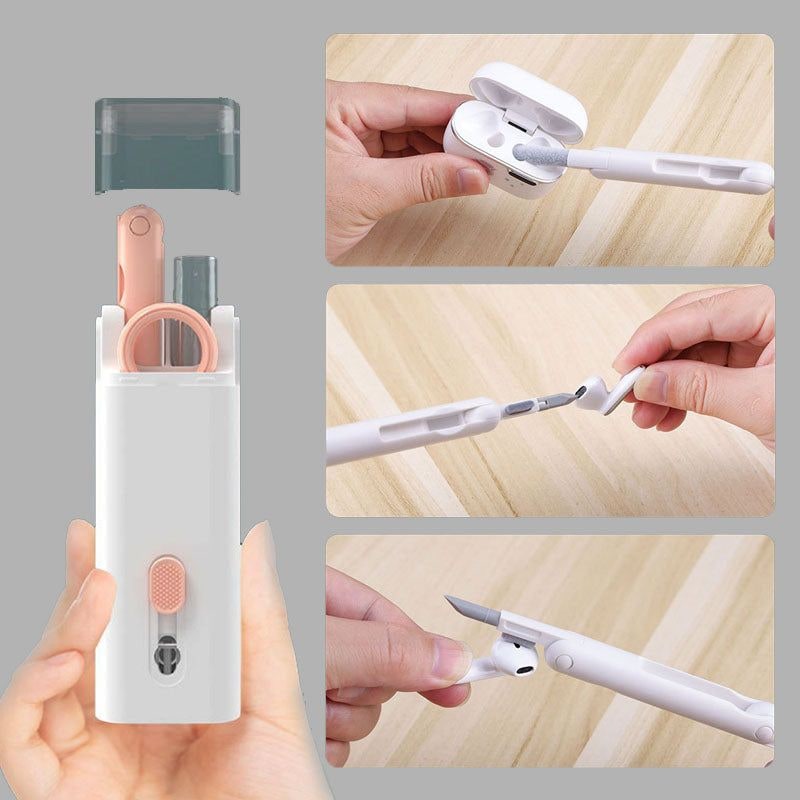 Computer Keyboard Cleaning Kit with Retractable Brush and Microfiber Cloth for Electronics