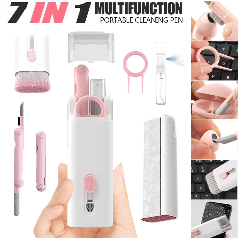 Computer Keyboard Cleaning Kit with Retractable Brush and Microfiber Cloth for Electronics