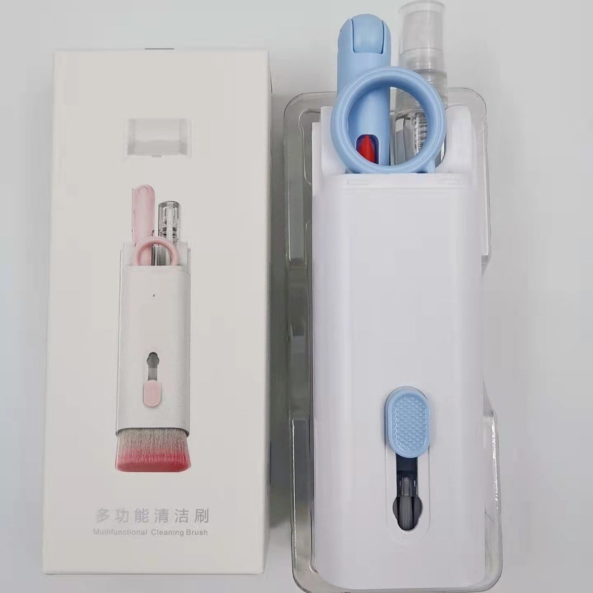 Computer Keyboard Cleaning Kit with Retractable Brush and Microfiber Cloth for Electronics