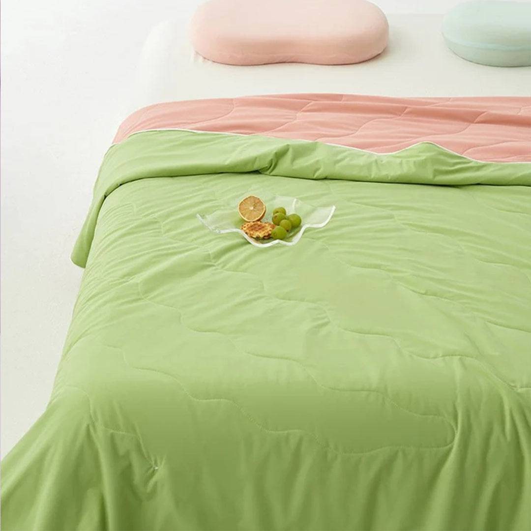 Cooling Blanket Lightweight Reversible Quilted Silky Summer Throw Cool For Hot Sleepers