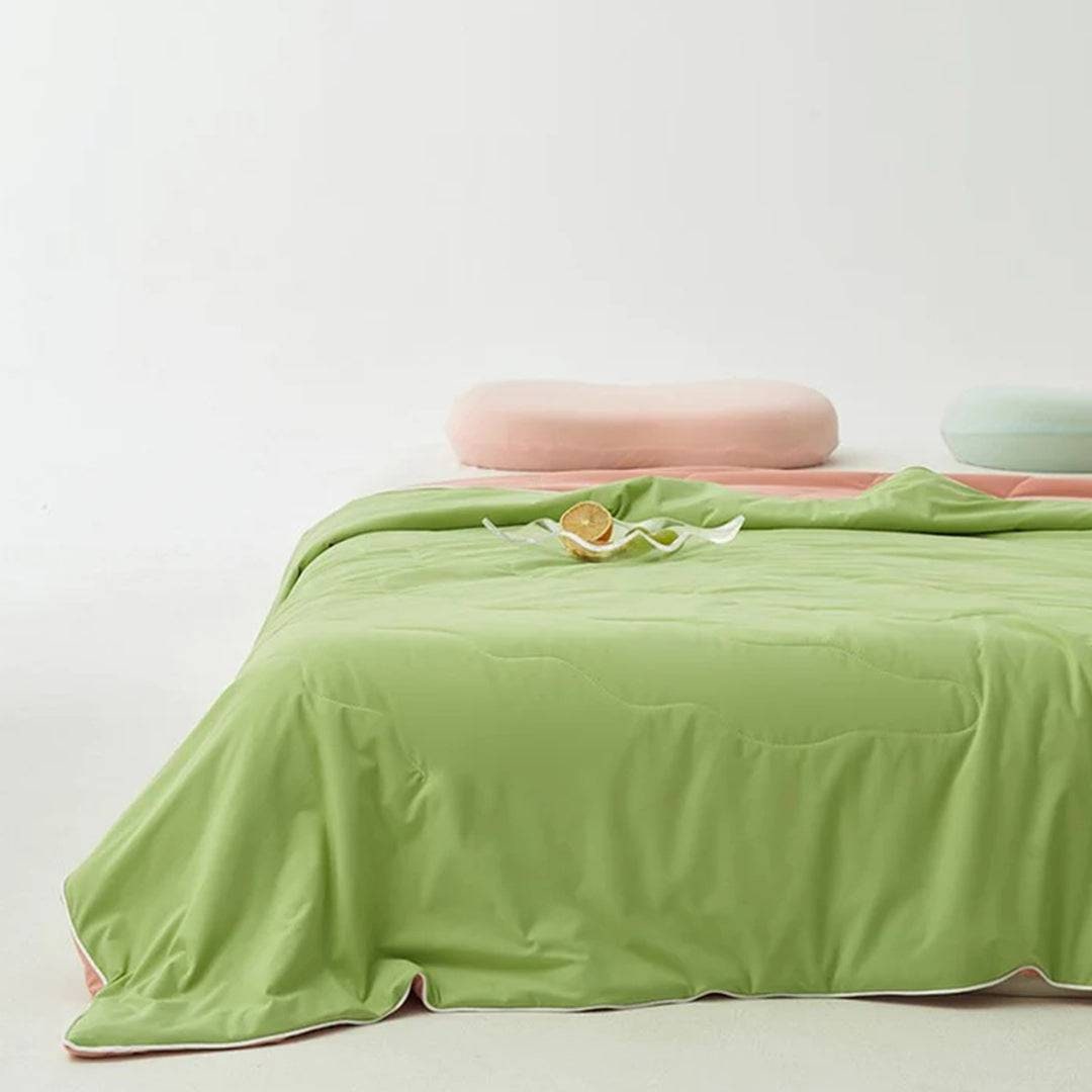 Cooling Blanket Lightweight Reversible Quilted Silky Summer Throw Cool For Hot Sleepers