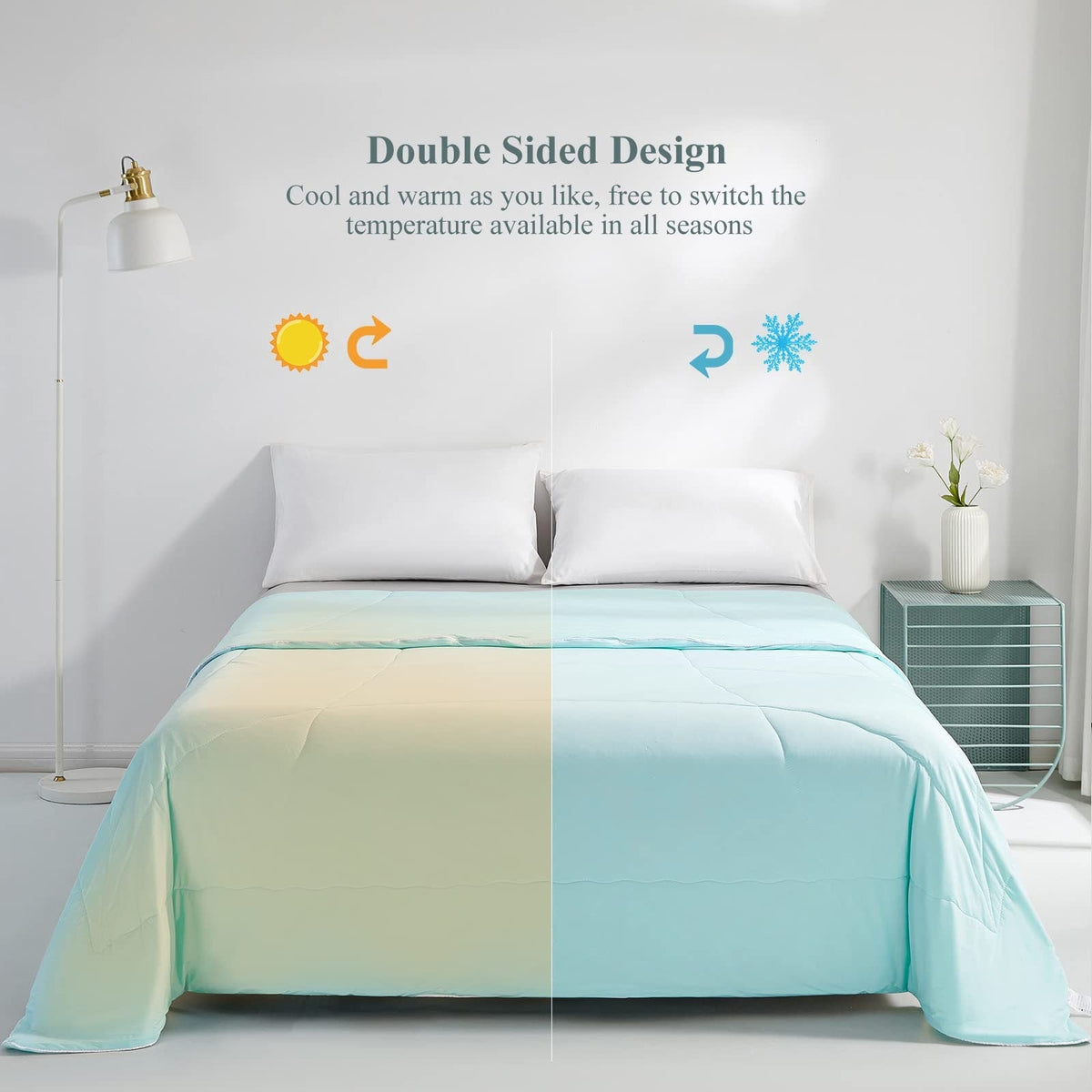 Cooling Comforter and Blanket Lightweight Quilted Breathable for Hot Sleepers Bed