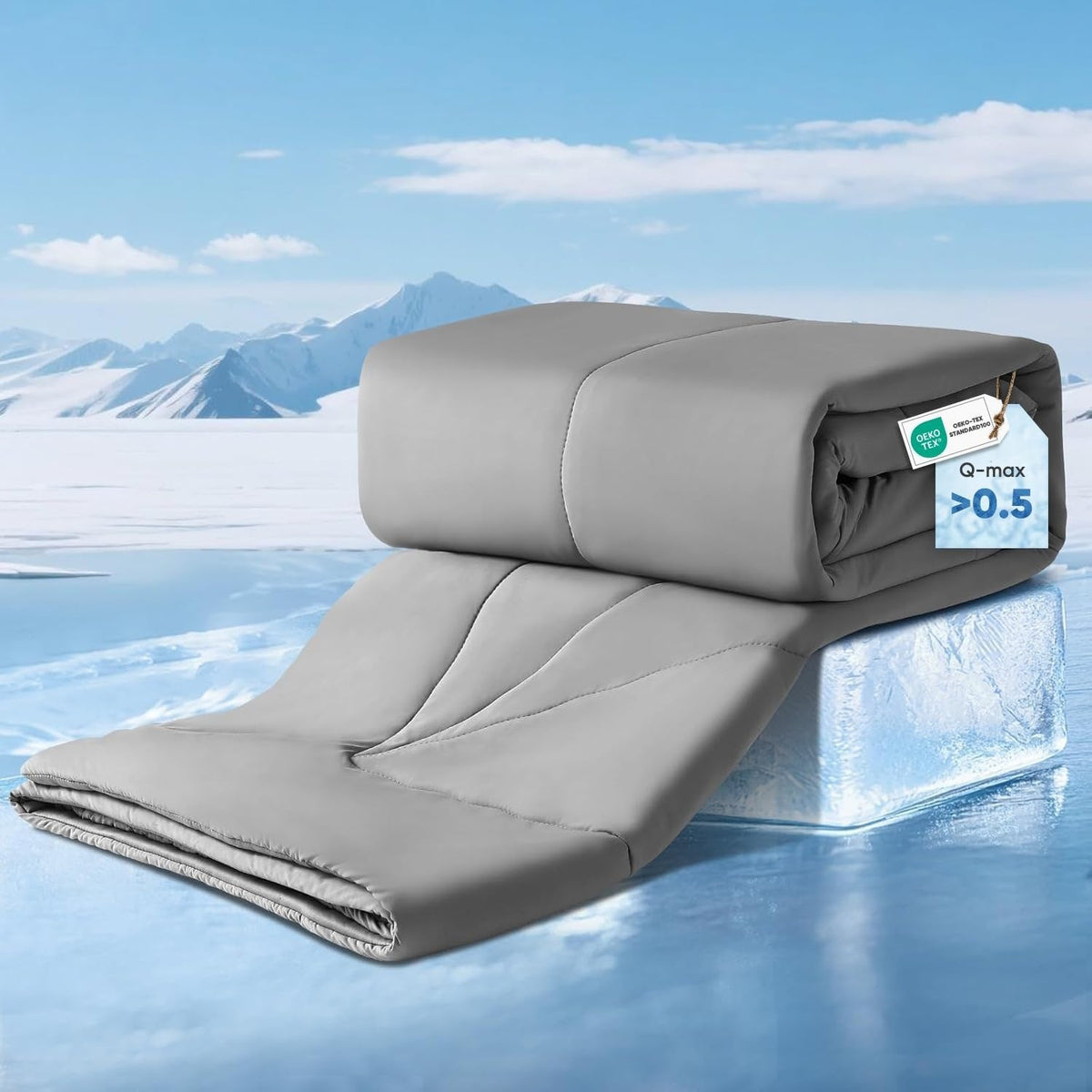 Cooling Comforter Blanket Quilted Reversible Lightweight Breathable Bedding