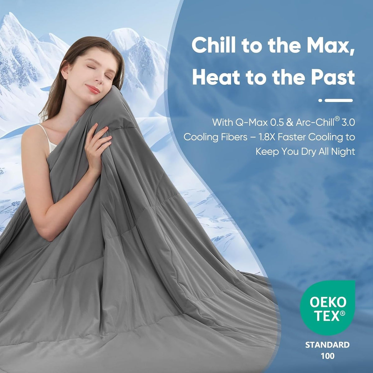 Cooling Comforter Blanket Quilted Reversible Lightweight Breathable Bedding