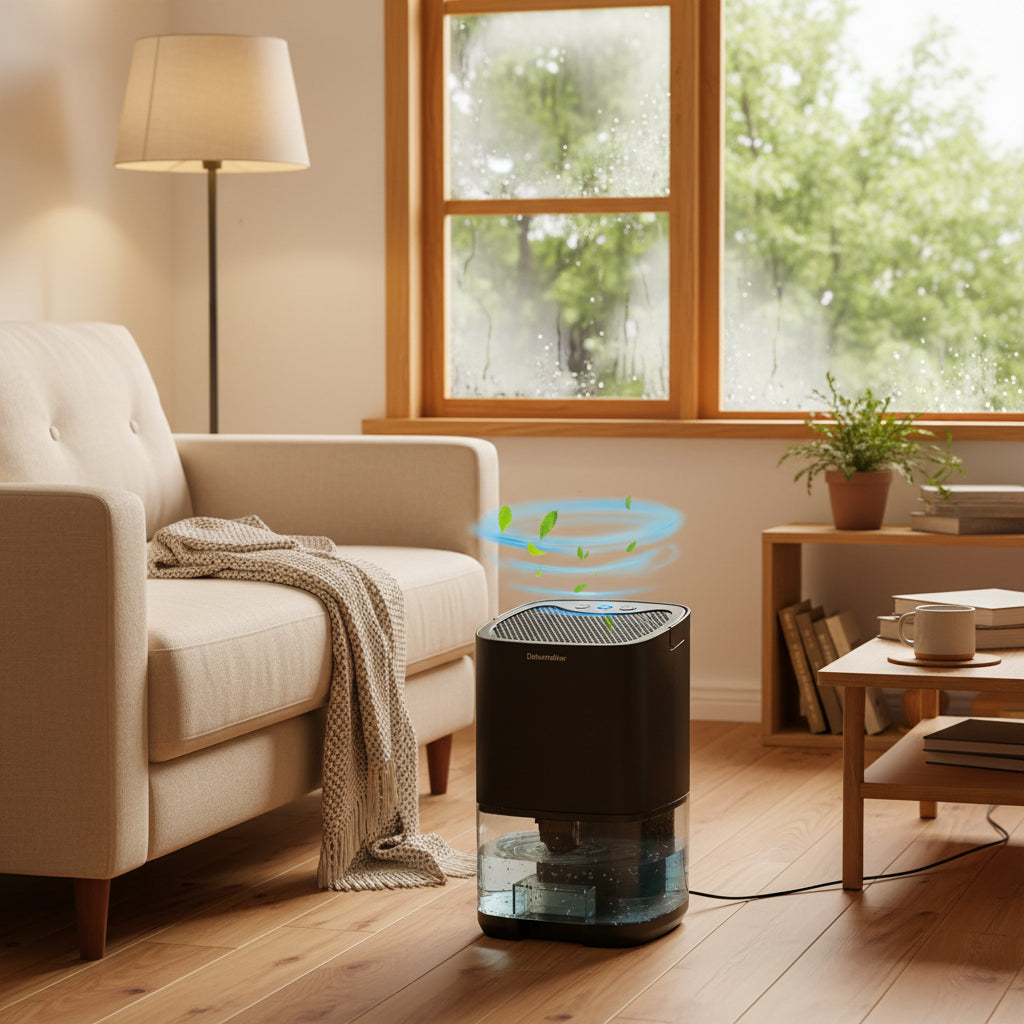 Compact Portable Dehumidifier for Home with Air Filter