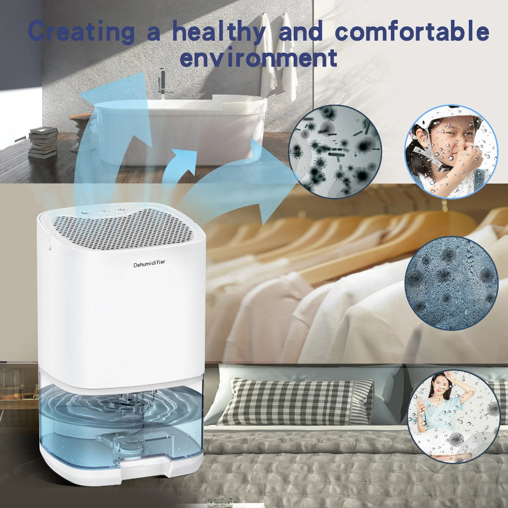 Compact Portable Dehumidifier for Home with Air Filter