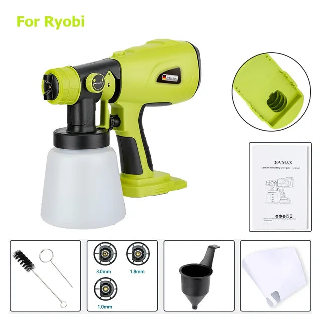 Cordless Electric Handheld Paint Sprayer Portable Adjustable Spray Patterns