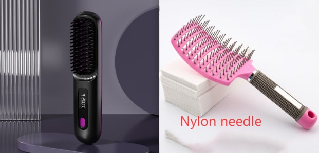 Cordless Hair Straightener Brush with Portable Wireless Design and Digital Temperature Display