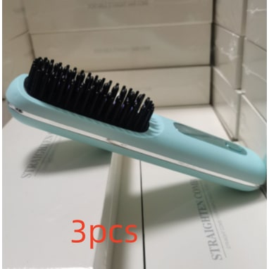 Cordless Hair Straightener Brush with Portable Wireless Design and Digital Temperature Display