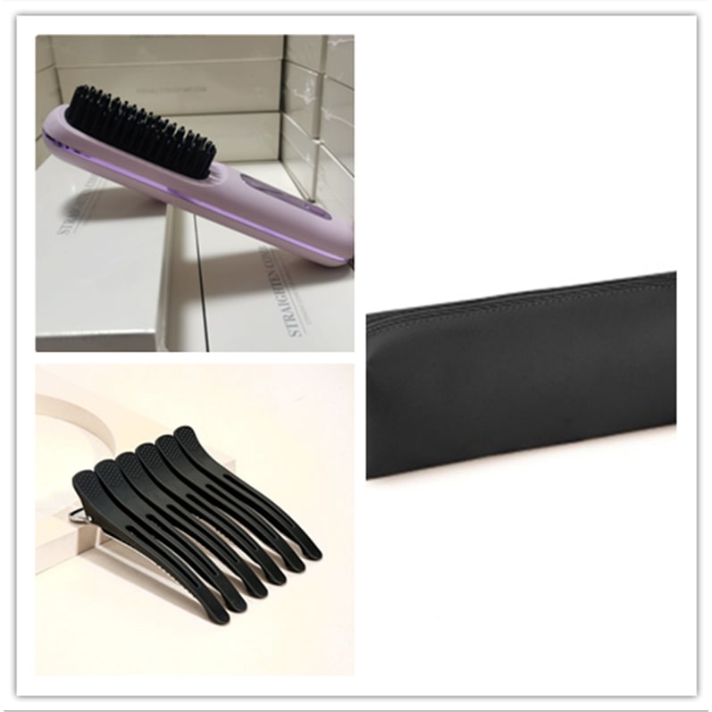 Cordless Hair Straightener Brush with Portable Wireless Design and Digital Temperature Display