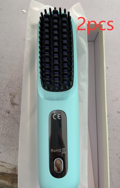 Cordless Hair Straightener Brush with Portable Wireless Design and Digital Temperature Display