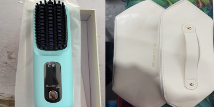 Cordless Hair Straightener Brush with Portable Wireless Design and Digital Temperature Display