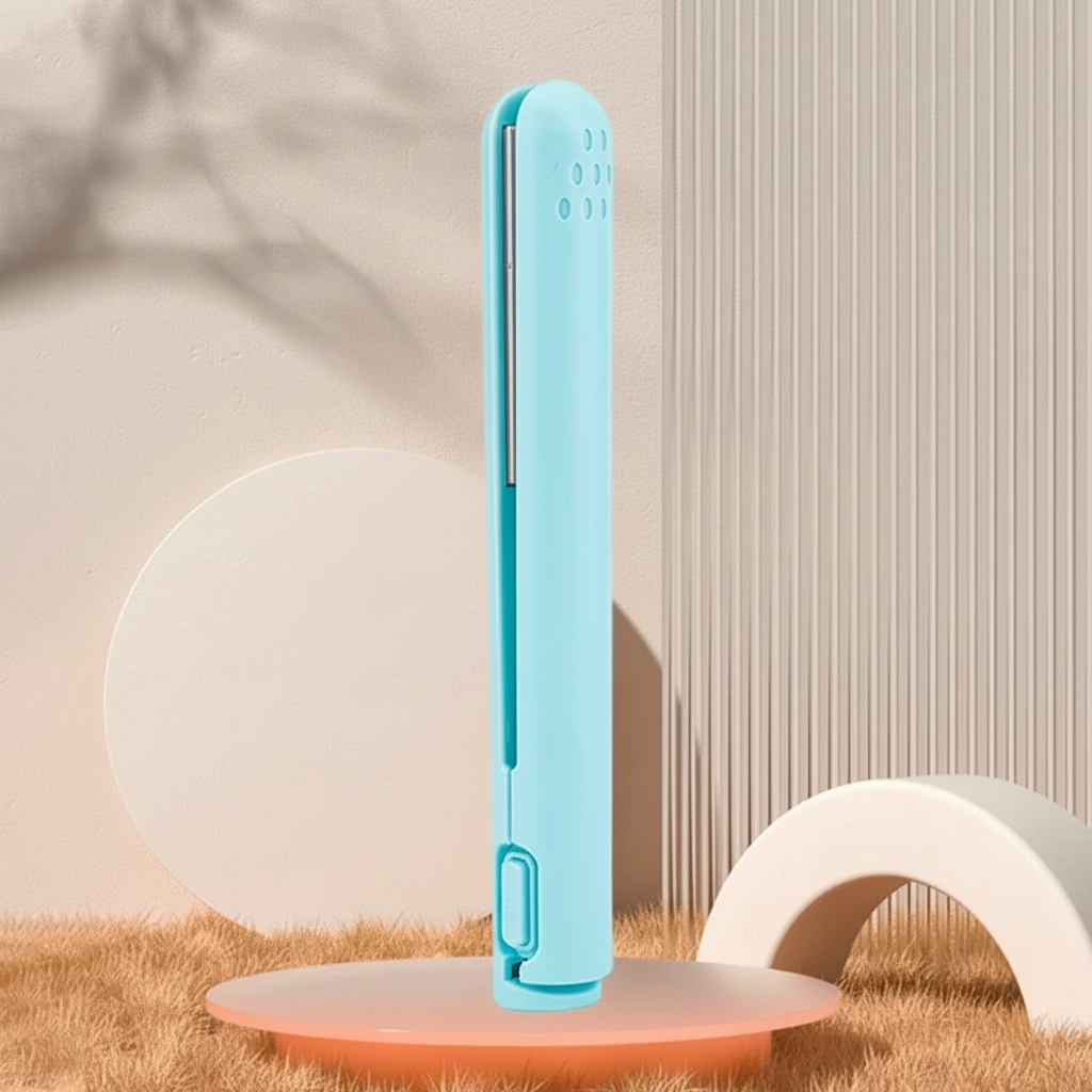 Cordless Mini Hair Straightener with Ceramic Plates and USB Rechargeable Battery
