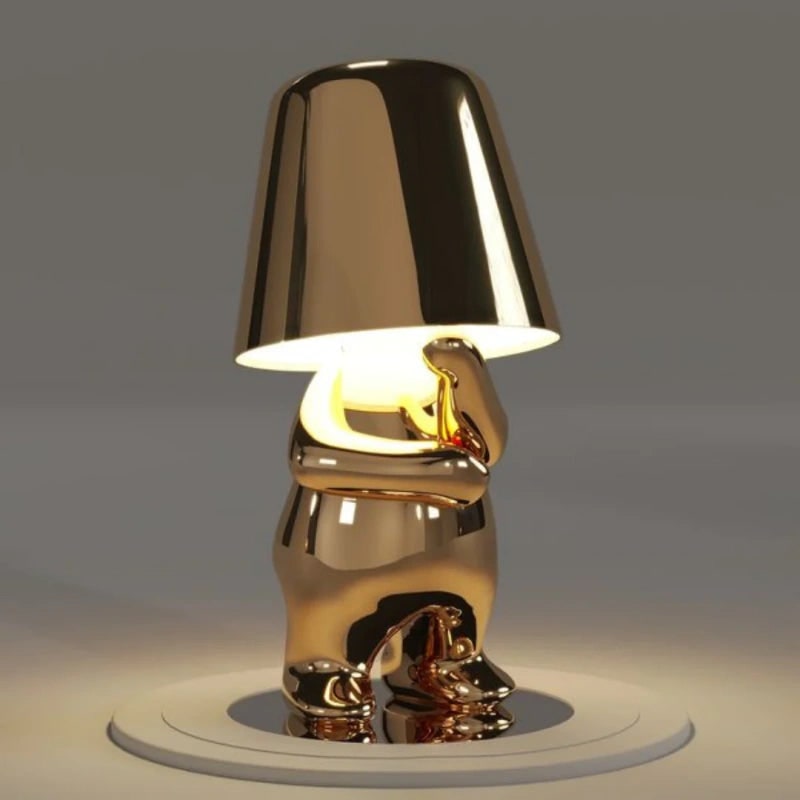 Cordless Table Lamp Rechargeable LED USB Metal Figure Sitting Standing Poses Thinker