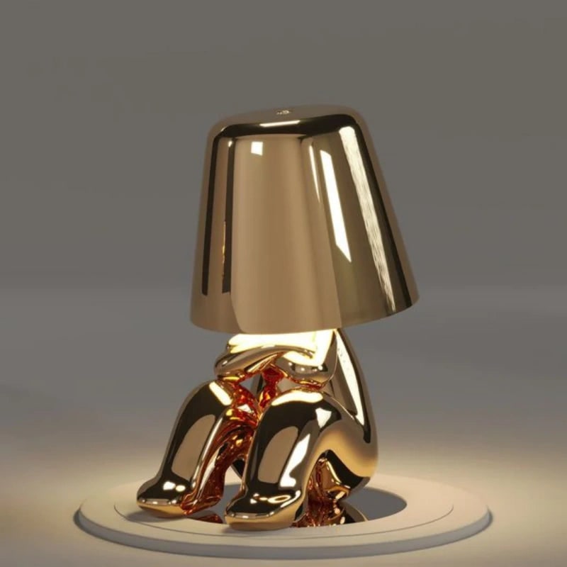 Cordless Table Lamp Rechargeable LED USB Metal Figure Sitting Standing Poses Thinker