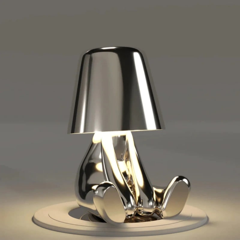 Cordless Table Lamp Rechargeable LED USB Metal Figure Sitting Standing Poses Thinker