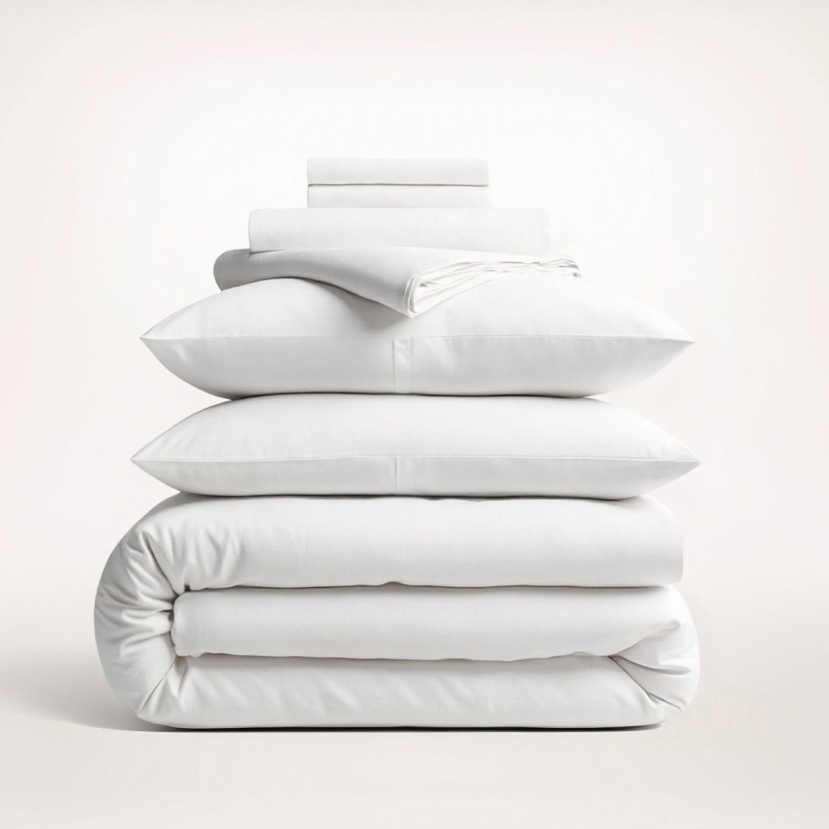 Cotton Duvet Cover Set with Pillowcases King Size and Queen Sateen Finish Bedding White