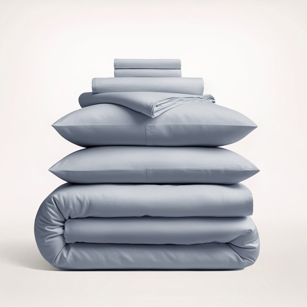 Cotton Duvet Cover Set with Pillowcases King Size and Queen Sateen Finish Bedding White