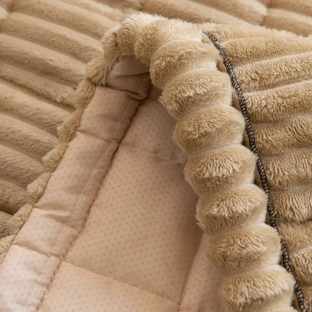 Couch Cover Sofa Seat Cushion Padded Plush Quilted Ribbed Runner Microfiber