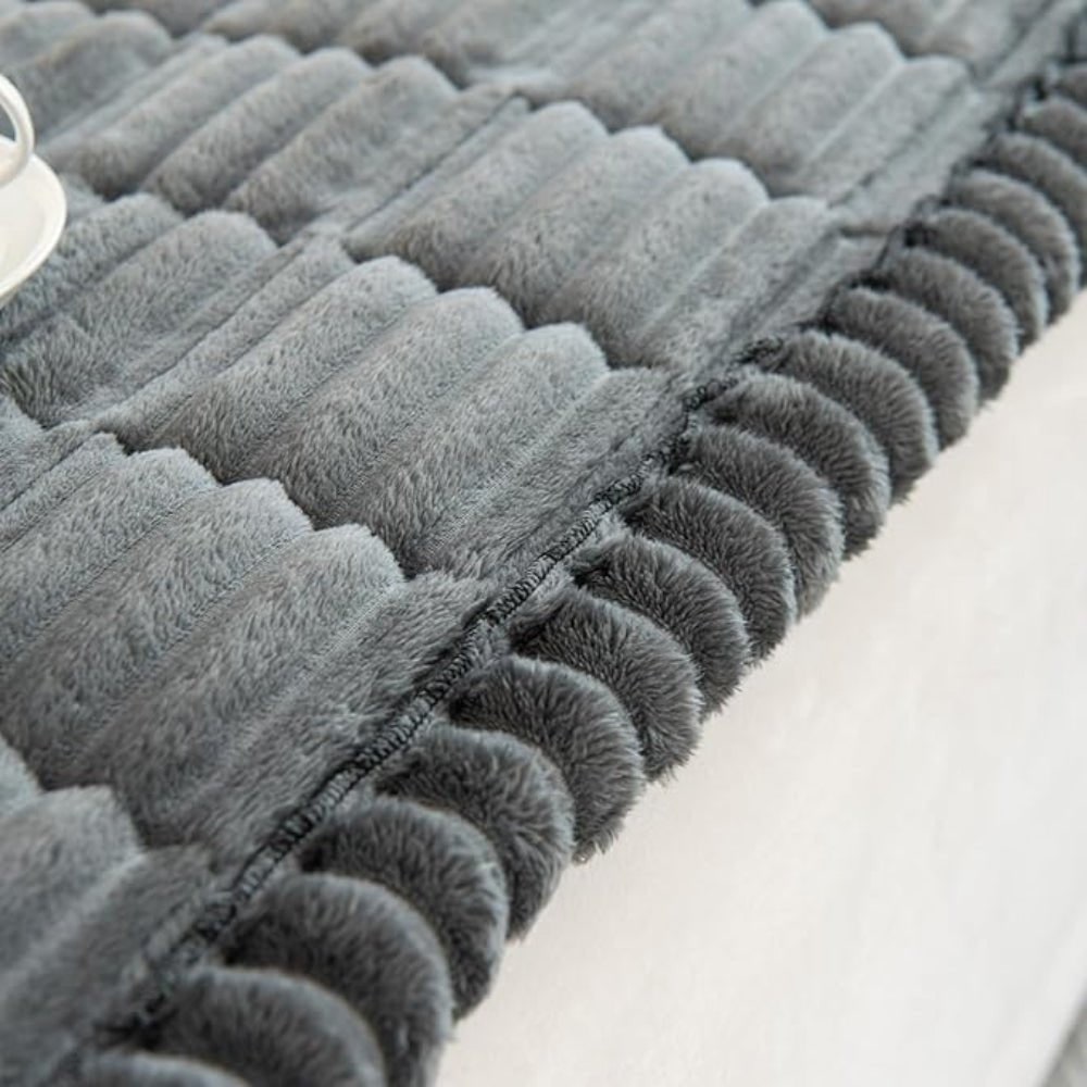 Couch Cover Sofa Seat Cushion Padded Plush Quilted Ribbed Runner Microfiber