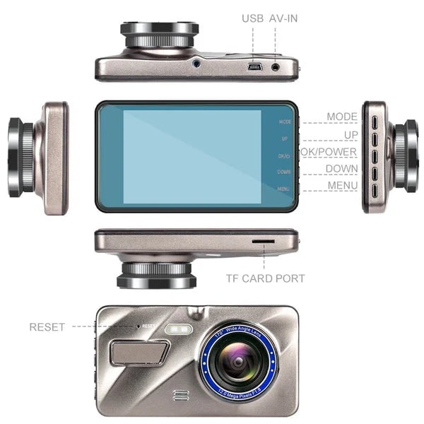 Dashboard Camera for Car with Rear 4.0 Inch Touchscreen Dual Dash Cam System with Night Vision