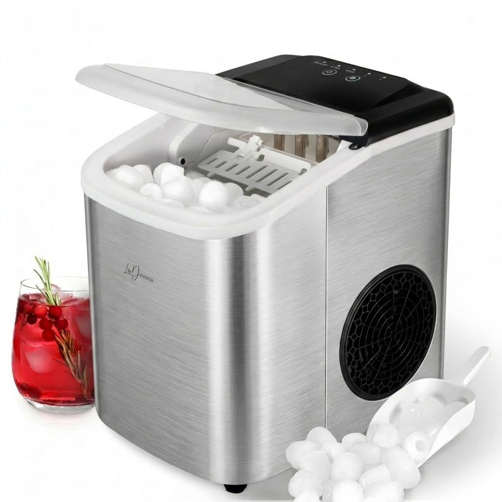 Portable Ice Maker Machine with Self-Cleaning & Dual Ice Sizes