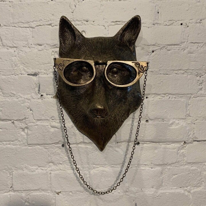 Decorative Deer Head Sculpture Rustic Textured Antler Wall Piece