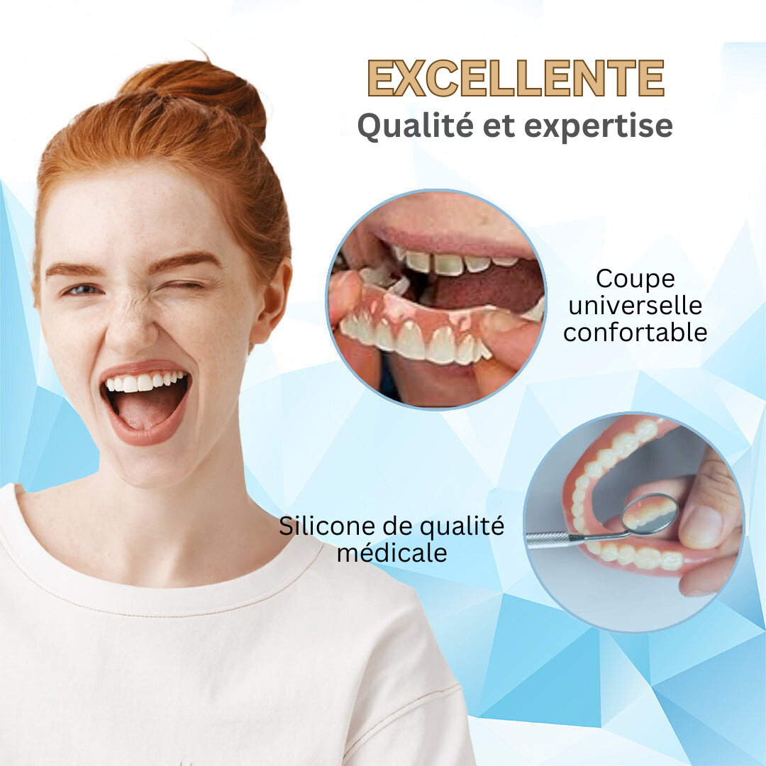 Dental Flipper Front Tooth Temporary Snap on Dentures with Silicone Reline Kit and Moldable Strips