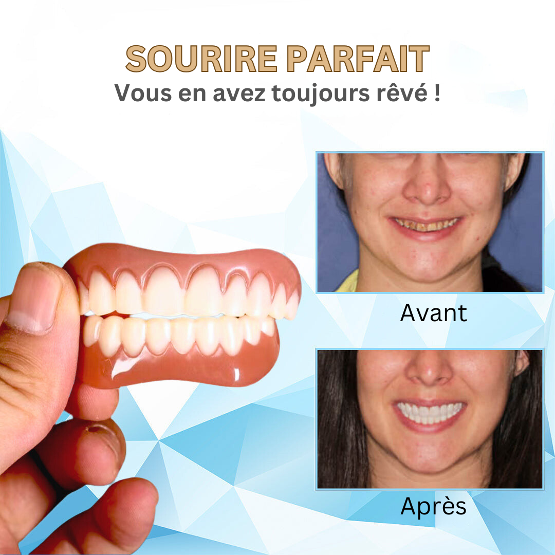 Dental Flipper Front Tooth Temporary Snap on Dentures with Silicone Reline Kit and Moldable Strips