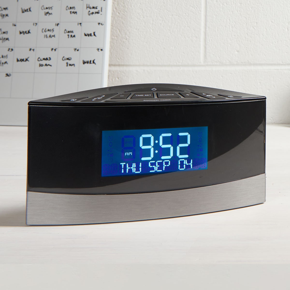 Digital Alarm Clock Radio with Fm and Sound Machine Bedside with Calendar Display