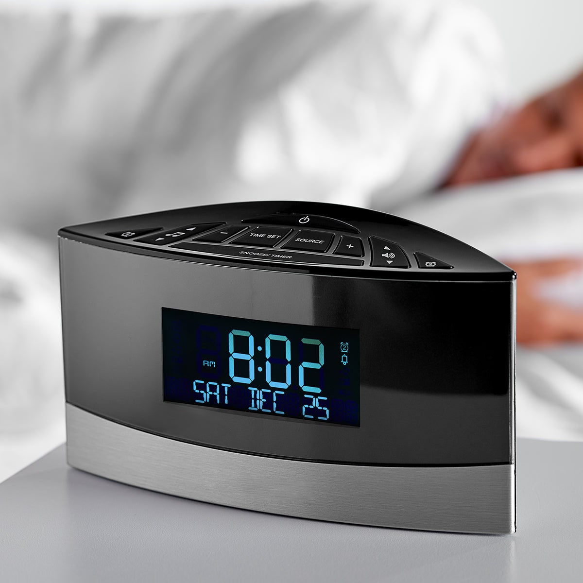 Digital Alarm Clock Radio with Fm and Sound Machine Bedside with Calendar Display
