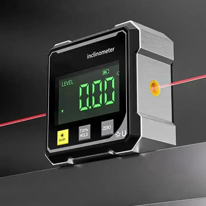 Digital Angle Finder and Level with Measuring Laser Line and Magnetic Base Miter Saw