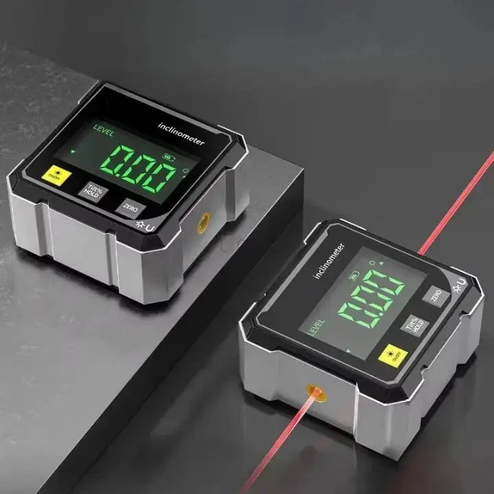 Digital Angle Finder and Level with Measuring Laser Line and Magnetic Base Miter Saw
