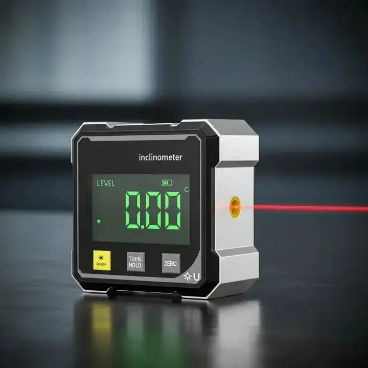 Digital Angle Finder and Level with Measuring Laser Line and Magnetic Base Miter Saw