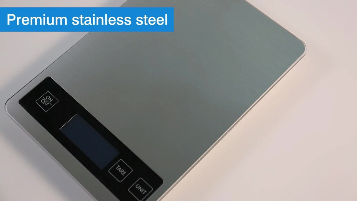 Digital Kitchen Scale with Waterproof Stainless Steel Platform and USB Rechargeable