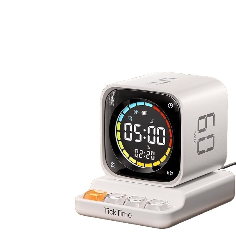 Digital Gravity Flip Cube Timer with LED Display and Charging Dock With Seconds