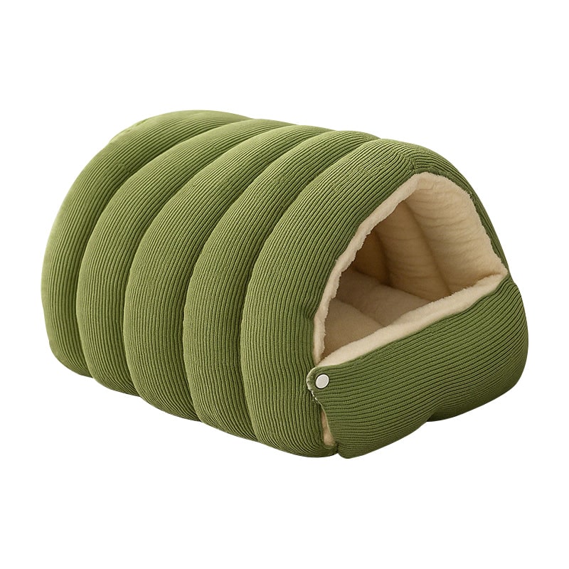 Dog Bed with Self Warming Cat Cave Design Plush Fleece Hooded Pet Window