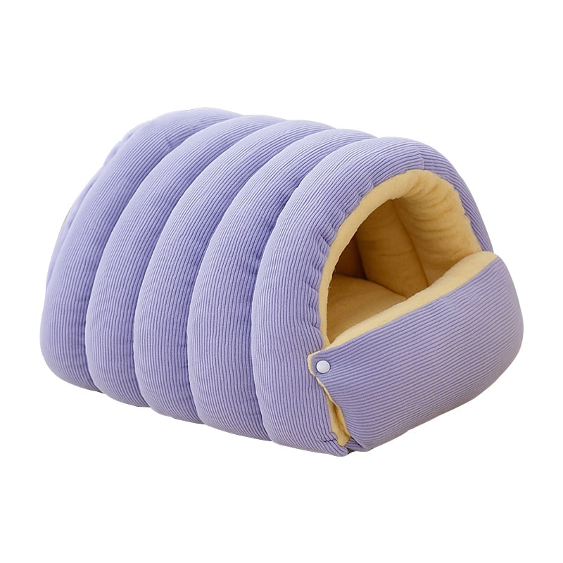Dog Bed with Self Warming Cat Cave Design Plush Fleece Hooded Pet Window