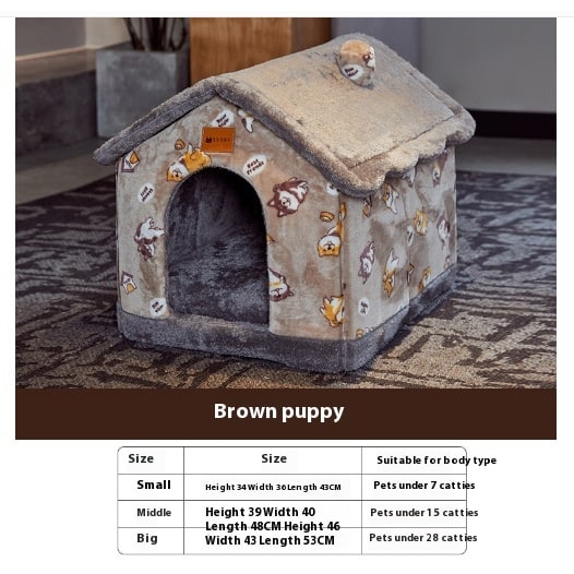 Dog House Bed and Cave with Removable Cushion Enclosed Indoor with Plush Sherpa Fleece Human