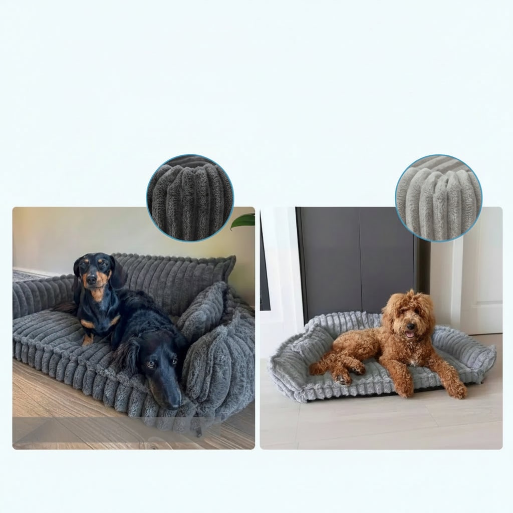Dog Sofa Bed Washable Pet with Raised Bolsters and Plush Pillow Orthopedic