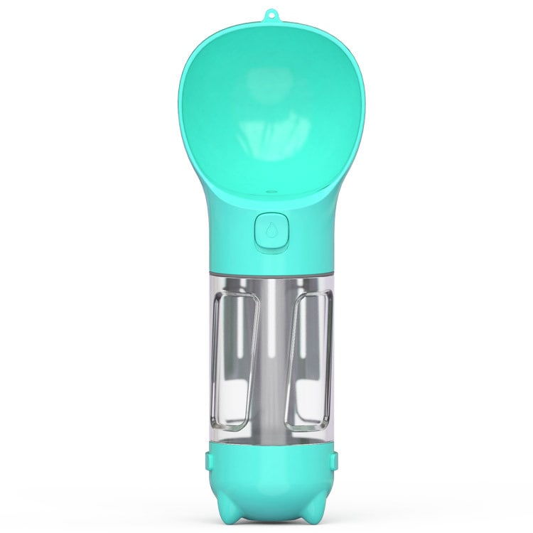 Dog Water Bottle Dispenser with Portable Bowl and Waste Bag Storage for Outdoor Travel