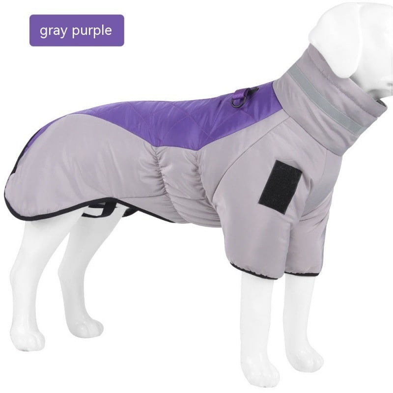 Dog Winter Coat with Water Resistant Fabric and High Collar for Large
