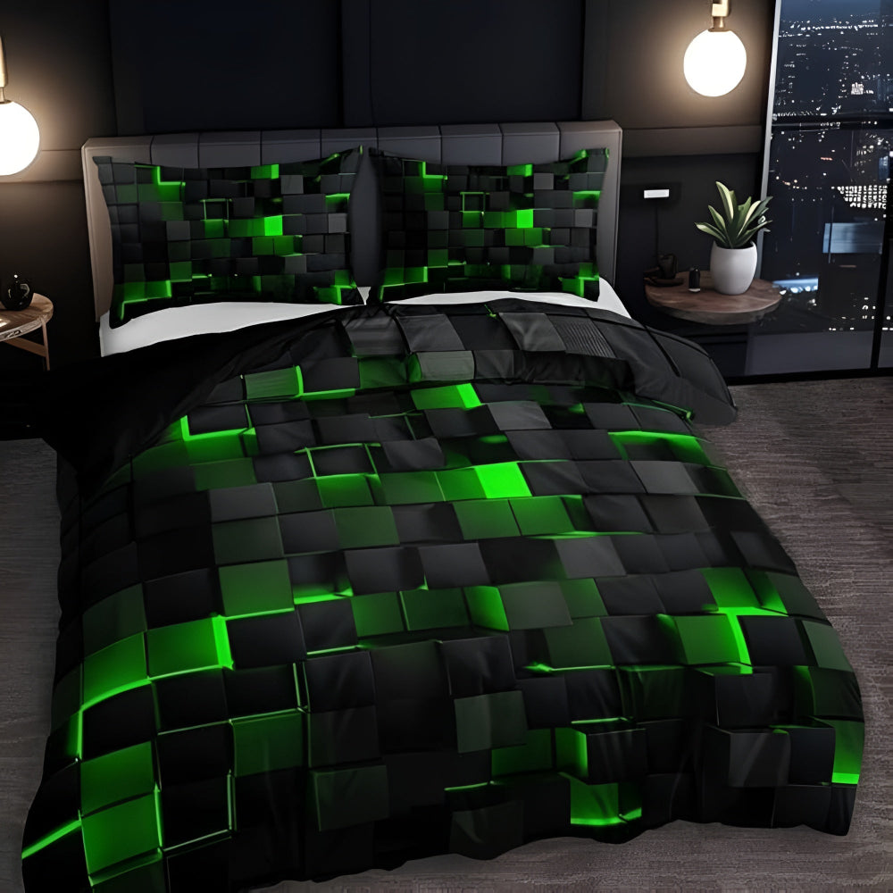 Stylish Neon Pattern Quilt Cover Set for All Seasons
