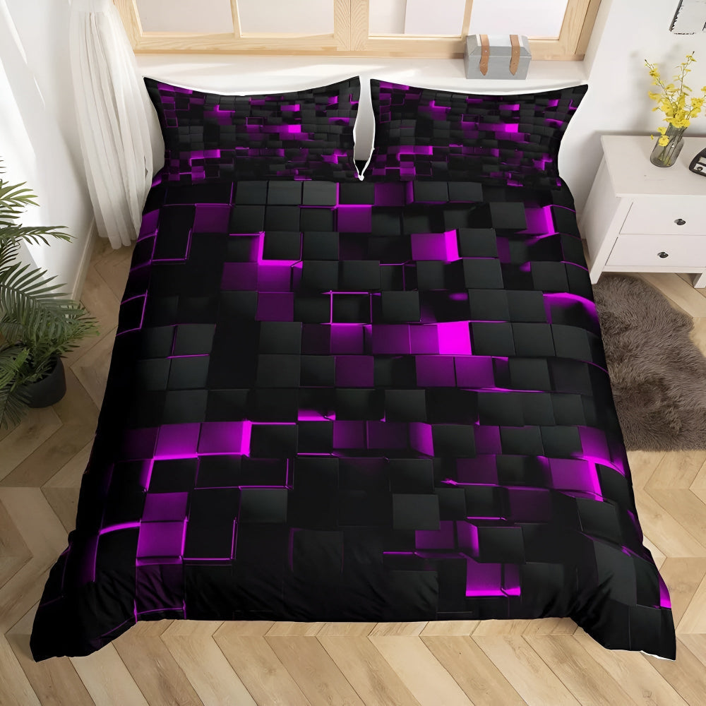 Stylish Neon Pattern Quilt Cover Set for All Seasons