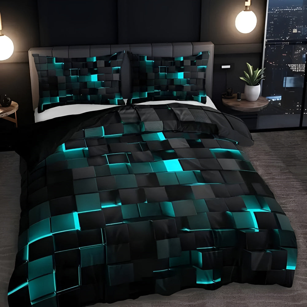 Stylish Neon Pattern Quilt Cover Set for All Seasons