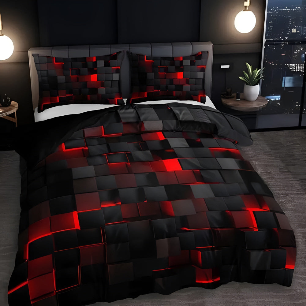 Stylish Neon Pattern Quilt Cover Set for All Seasons