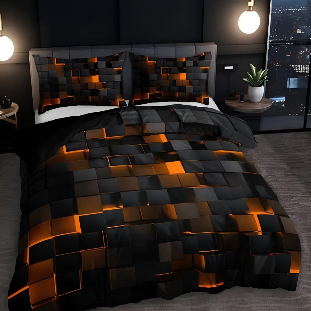 Stylish Neon Pattern Quilt Cover Set for All Seasons