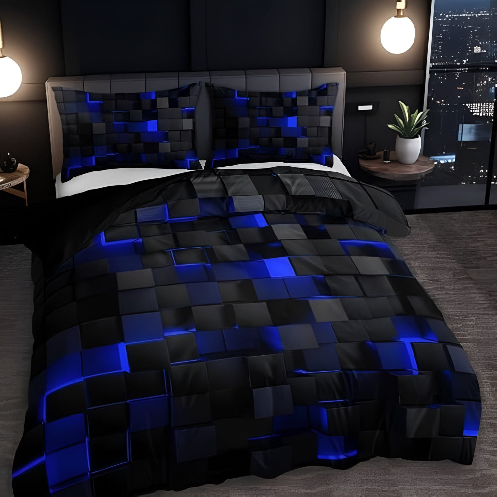 Stylish Neon Pattern Quilt Cover Set for All Seasons