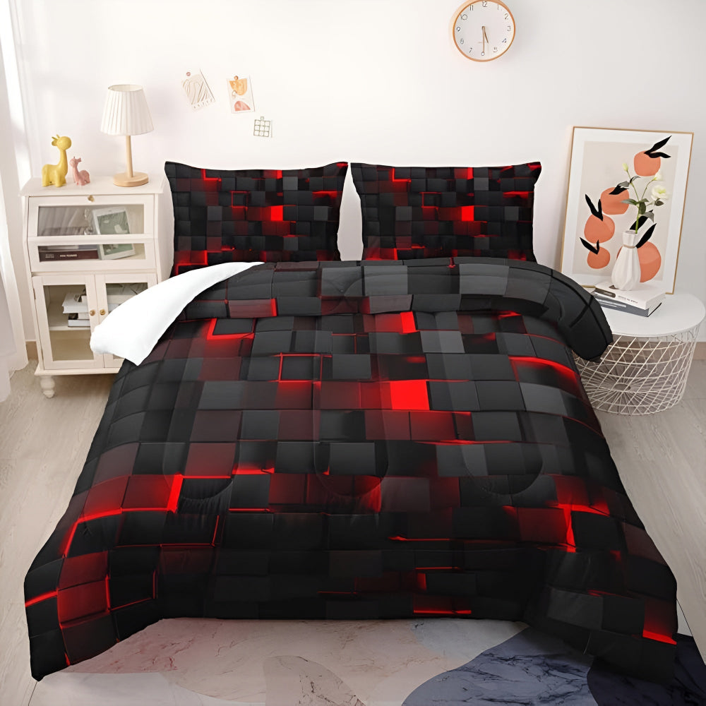 Stylish Neon Pattern Quilt Cover Set for All Seasons