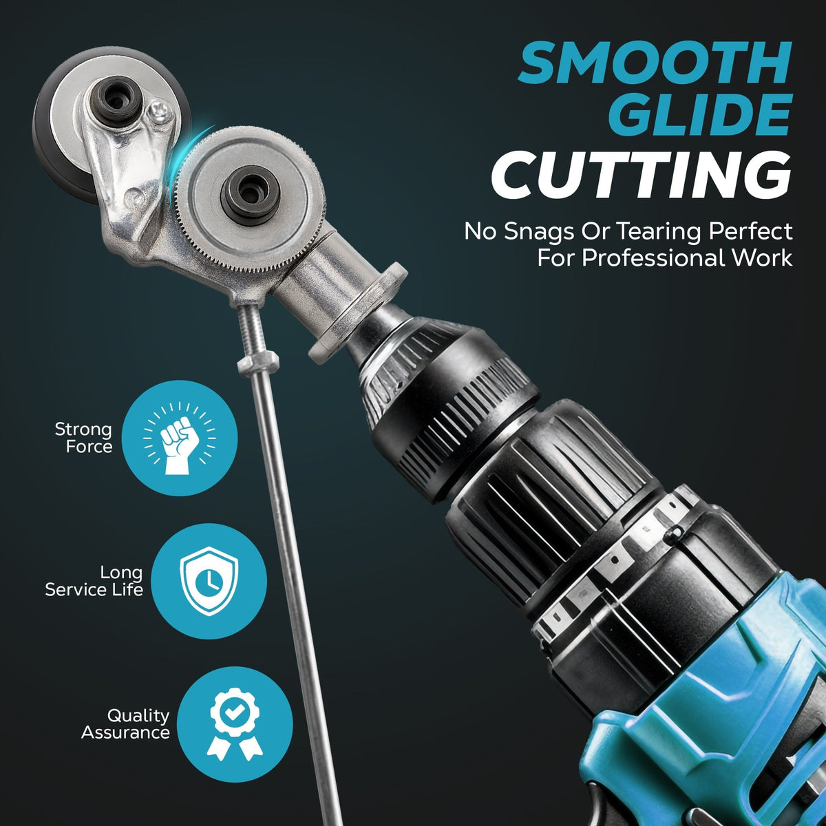 Drill Metal Cutter Attachment with Dual Cutting Wheels for Sheet Tool Blade